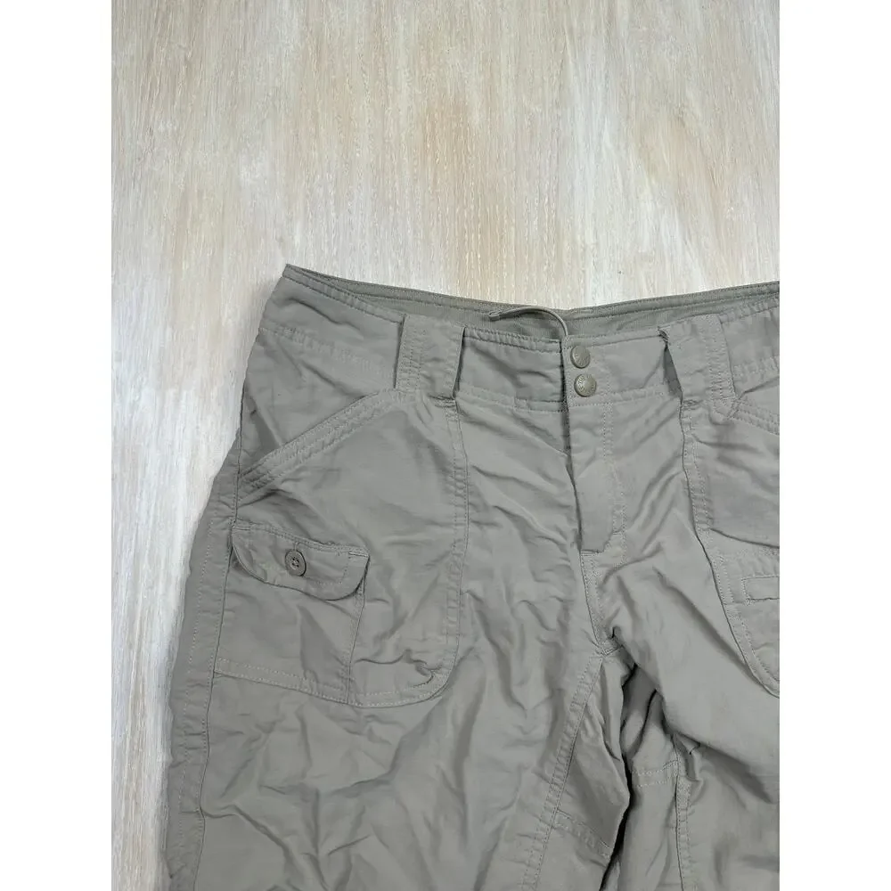 The North Face Paramount Taupe Nylon Hiking Cargo Travel Outdoor Shorts 10